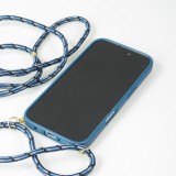 iPhone 16 Case Hülle - Bio Eco-Friendly Vegan mit Handykette Necklace blau