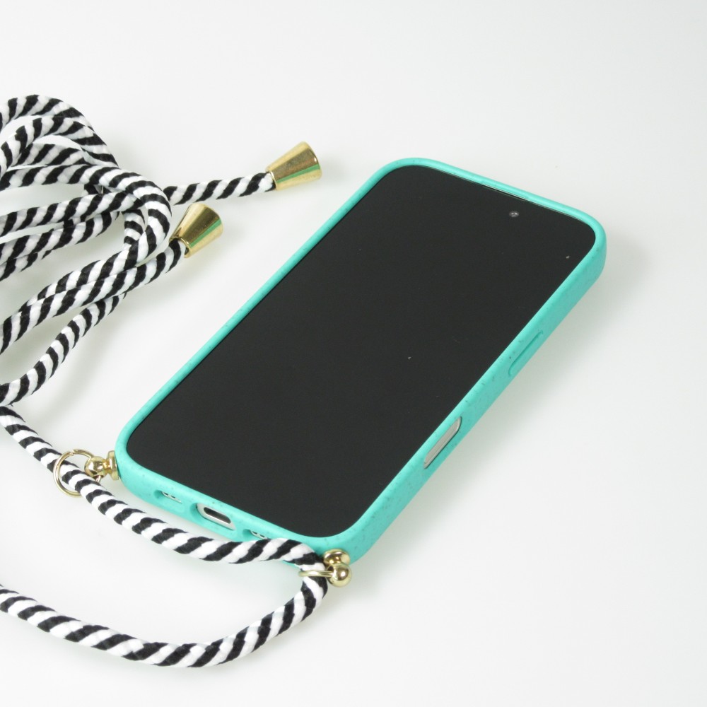 iPhone 16e Case Hülle - Bio Eco-Friendly Vegan mit Handykette Necklace - Türkis