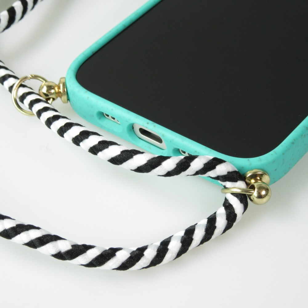 iPhone 16e Case Hülle - Bio Eco-Friendly Vegan mit Handykette Necklace - Türkis