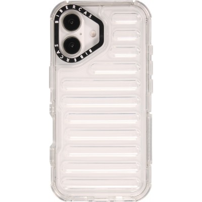 iPhone 16 Case H&uuml;lle - Transparente Hart-Silikon Cover mit 3D Bulp Effekt und verst&auml;rkten Ecken - Transparent