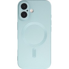 iPhone 16 Plus Case Hülle - Gummi weich mit Kameraschutzglas MagSafe - Blau