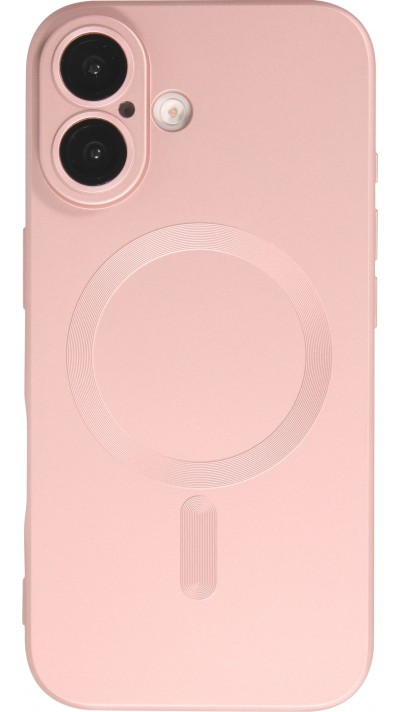 iPhone 16 Plus Case Hülle - Gummi weich mit Kameraschutzglas MagSafe - Rosa