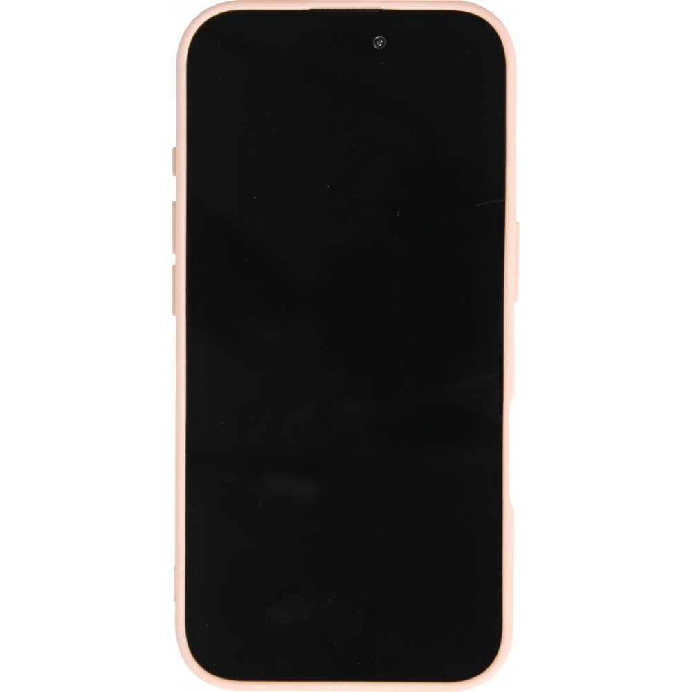 iPhone 16 Plus Case Hülle - Silikon Mat Herz gold - Rosa