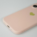 iPhone 16 Plus Case Hülle - Silikon Mat Herz gold - Rosa