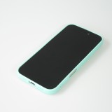 iPhone 16 Plus Case Hülle - Silikon Mat Herz gold - Türkis