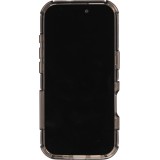 iPhone 16 Pro Case H&uuml;lle - Transparente Hart-Silikon Cover mit 3D Bulp Effekt und verst&auml;rkten Ecken - Grau