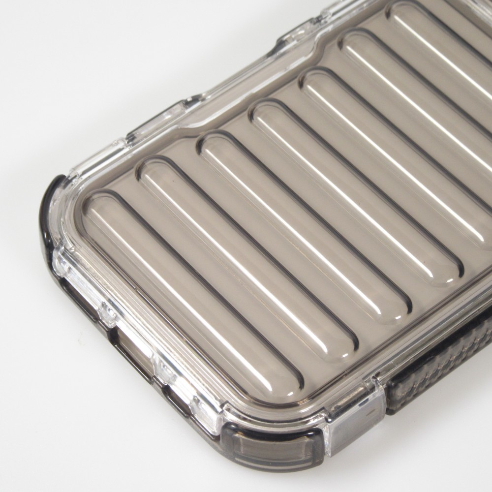 iPhone 16 Pro Case H&uuml;lle - Transparente Hart-Silikon Cover mit 3D Bulp Effekt und verst&auml;rkten Ecken - Grau