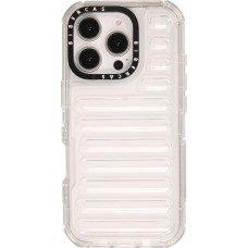 iPhone 16 Pro Case H&uuml;lle - Transparente Hart-Silikon Cover mit 3D Bulp Effekt und verst&auml;rkten Ecken - Transparent