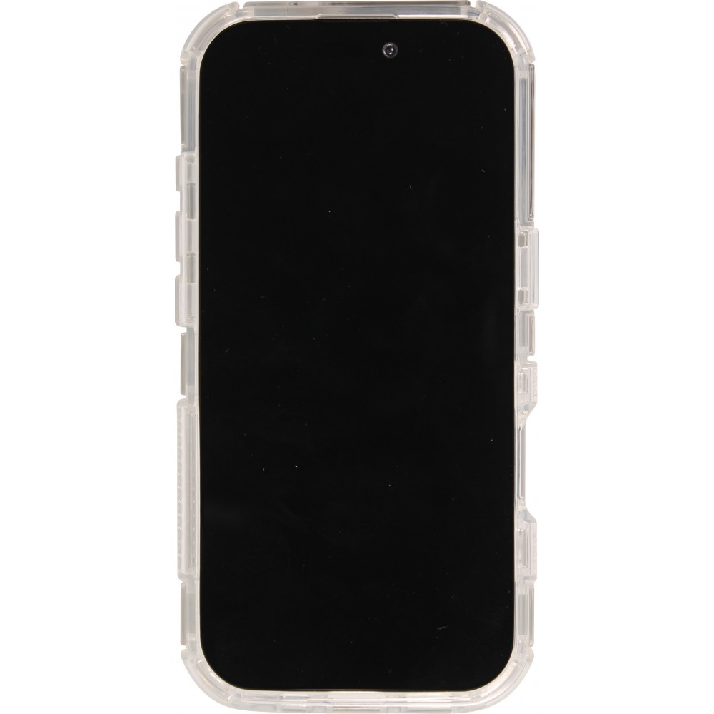 iPhone 16 Pro Case H&uuml;lle - Transparente Hart-Silikon Cover mit 3D Bulp Effekt und verst&auml;rkten Ecken - Transparent