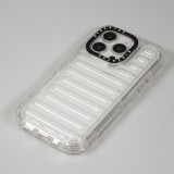 iPhone 16 Pro Case H&uuml;lle - Transparente Hart-Silikon Cover mit 3D Bulp Effekt und verst&auml;rkten Ecken - Transparent