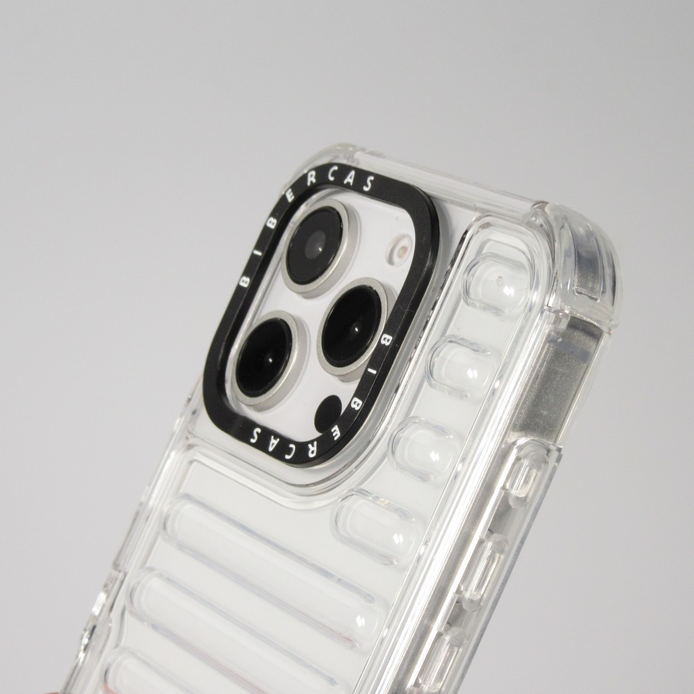 iPhone 16 Pro Case H&uuml;lle - Transparente Hart-Silikon Cover mit 3D Bulp Effekt und verst&auml;rkten Ecken - Transparent