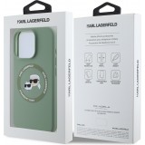 iPhone 16 Pro Max Case Hülle - Karl Lagerfeld und Choupette soft touch mit MagSafe - Dunkelgrün