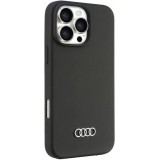 iPhone 16 Pro Max Case Hülle - Audi Silikon Soft Touch mit Logo - Schwarz