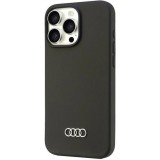 iPhone 16 Pro Max Case Hülle - Audi Silikon Soft Touch mit Logo - Schwarz