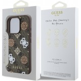 iPhone 16 Pro Max Case Hülle - Guess Monogramm Peony mit MagSafe - Braun