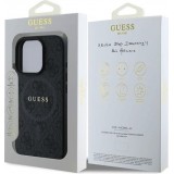 Coque iPhone 16 Pro Max - Guess monogramme similicuir avec MagSafe int&eacute;gr&eacute; - Noir