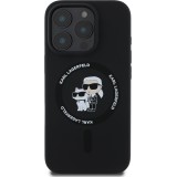 iPhone 16 Pro Max Case H&uuml;lle - Karl Lagerfeld und Choupette soft touch mit MagSafe - Schwarz
