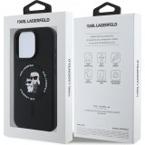 iPhone 16 Pro Max Case H&uuml;lle - Karl Lagerfeld und Choupette soft touch mit MagSafe - Schwarz