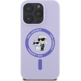 iPhone 16 Pro Max Case Hülle - Karl Lagerfeld und Choupette soft touch mit MagSafe - Lila