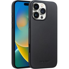 Hülle iPhone 16 Pro Max - Qialino Echtleder (MagSafe kompatibel) - Schwarz