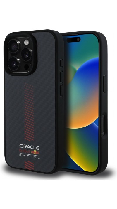 iPhone 16 Pro Max Case Hülle - Red Bull Racing Carbon Powerbar MagSafe - Schwarz
