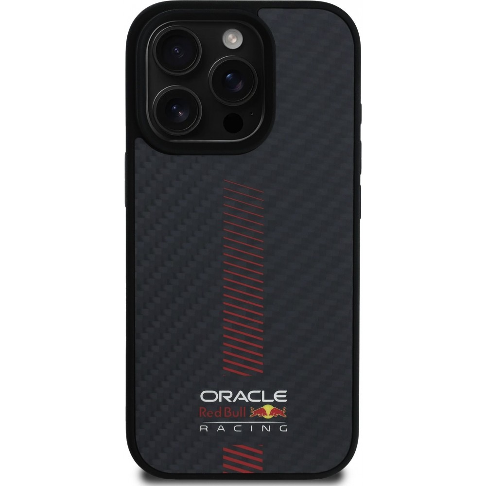 iPhone 16 Pro Case Hülle - Red Bull Racing Carbon Powerbar MagSafe - Schwarz