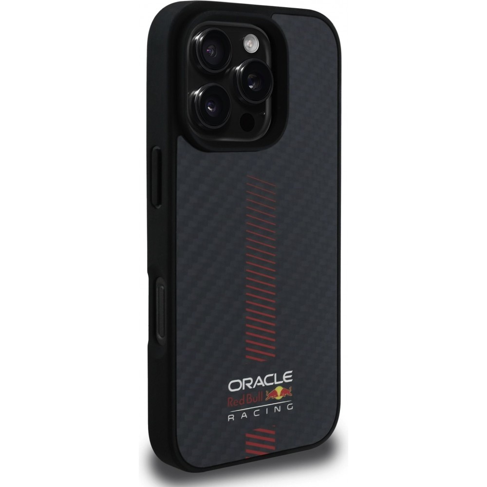 iPhone 16 Pro Case Hülle - Red Bull Racing Carbon Powerbar MagSafe - Schwarz