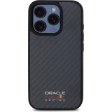 iPhone 16 Pro Max Case H&uuml;lle - Red Bull Racing Simple Carbon mit Logo MagSafe - Schwarz