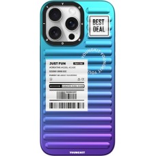 iPhone 16 Pro Max Case H&uuml;lle - Youngkit Glow Luggage-Inspired - Violett/blau