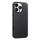 Hülle iPhone 16 Pro - Qialino Echtleder (MagSafe kompatibel) - Schwarz