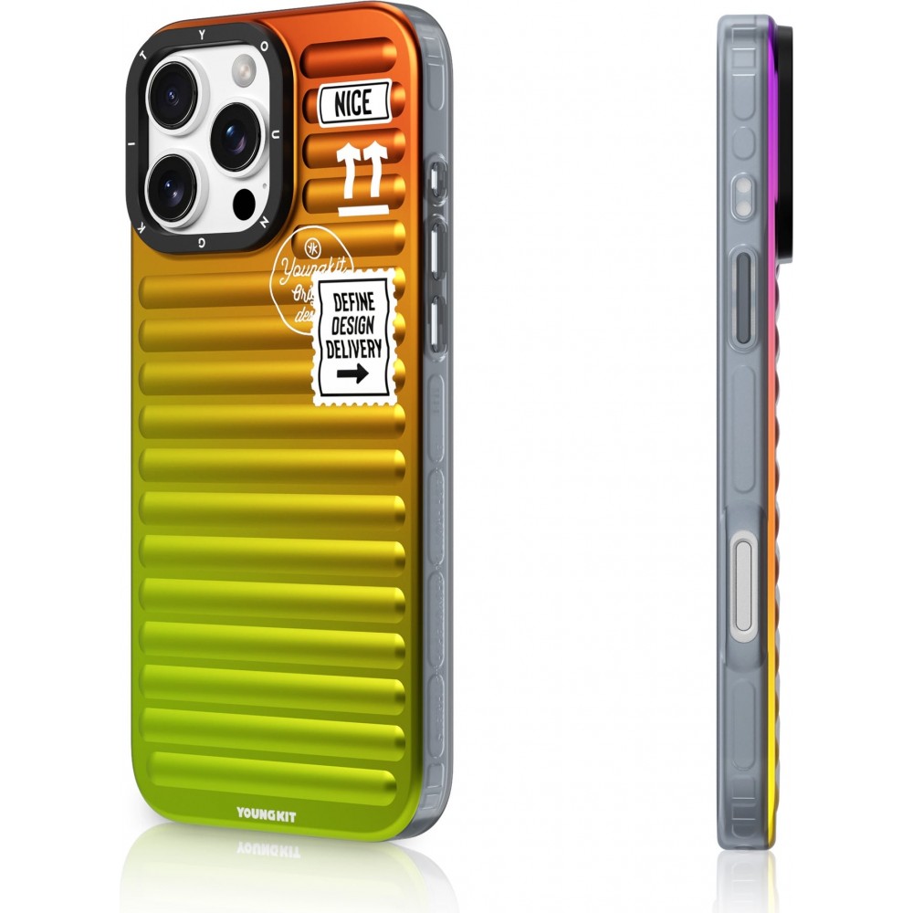 iPhone 16 Pro Case H&uuml;lle - Youngkit Glow Luggage-Inspired - Gr&uuml;n