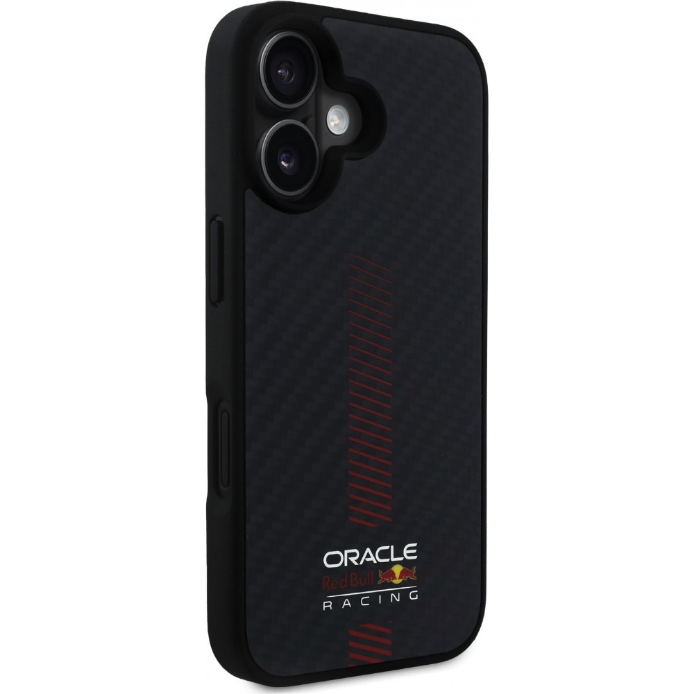 iPhone 16 Case Hülle - Red Bull Racing Carbon Powerbar MagSafe - Schwarz