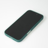 iPhone 16 Case Hülle - Silikon Mat Herz gold - Dunkelgrün