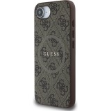 iPhone 16e Case Hülle - Guess Monogramm Kunstleder mit integriertem MagSafe - Braun