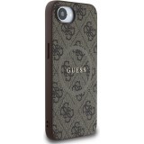 iPhone 16e Case Hülle - Guess Monogramm Kunstleder mit integriertem MagSafe - Braun