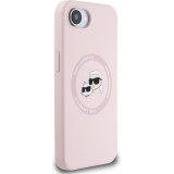 iPhone 16e Case H&uuml;lle - Karl Lagerfeld Choupette Silikon Soft Touch mit MagSafe - Rosa