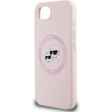 iPhone 16e Case H&uuml;lle - Karl Lagerfeld Choupette Silikon Soft Touch mit MagSafe - Rosa