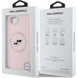 iPhone 16e Case H&uuml;lle - Karl Lagerfeld Choupette Silikon Soft Touch mit MagSafe - Rosa
