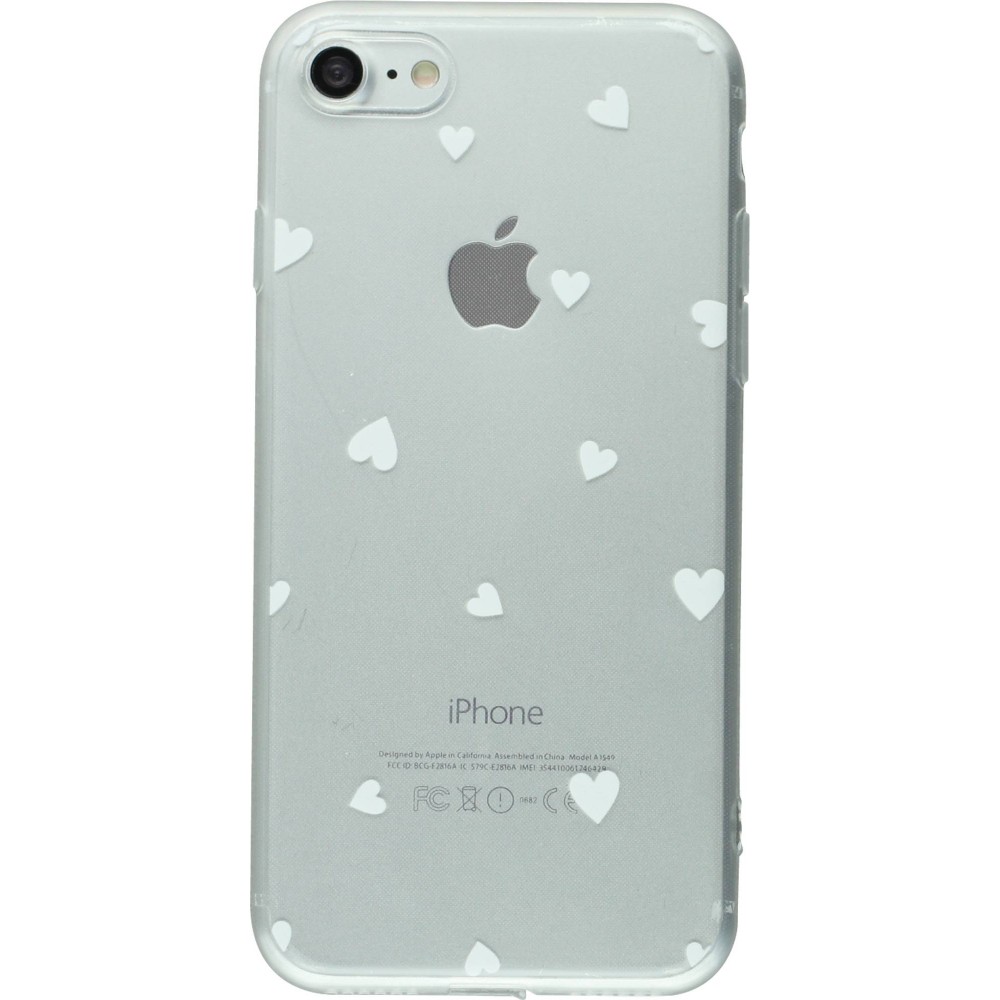 Hülle iPhone 16e - Gummi kleines Herz - Weiss