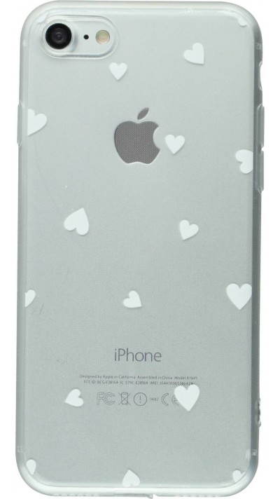 Hülle iPhone 16e - Gummi kleines Herz - Weiss