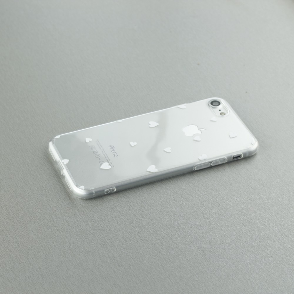 Hülle iPhone 16e - Gummi kleines Herz - Weiss