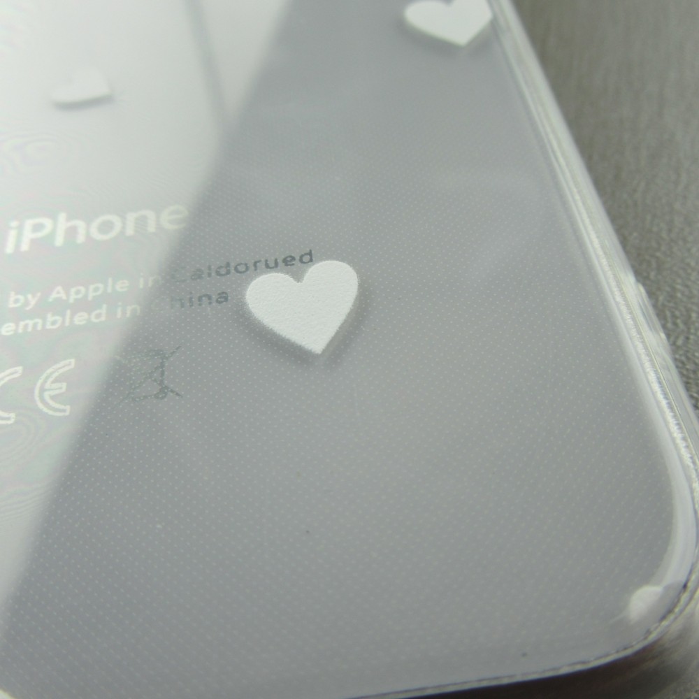 Hülle iPhone 16e - Gummi kleines Herz - Weiss