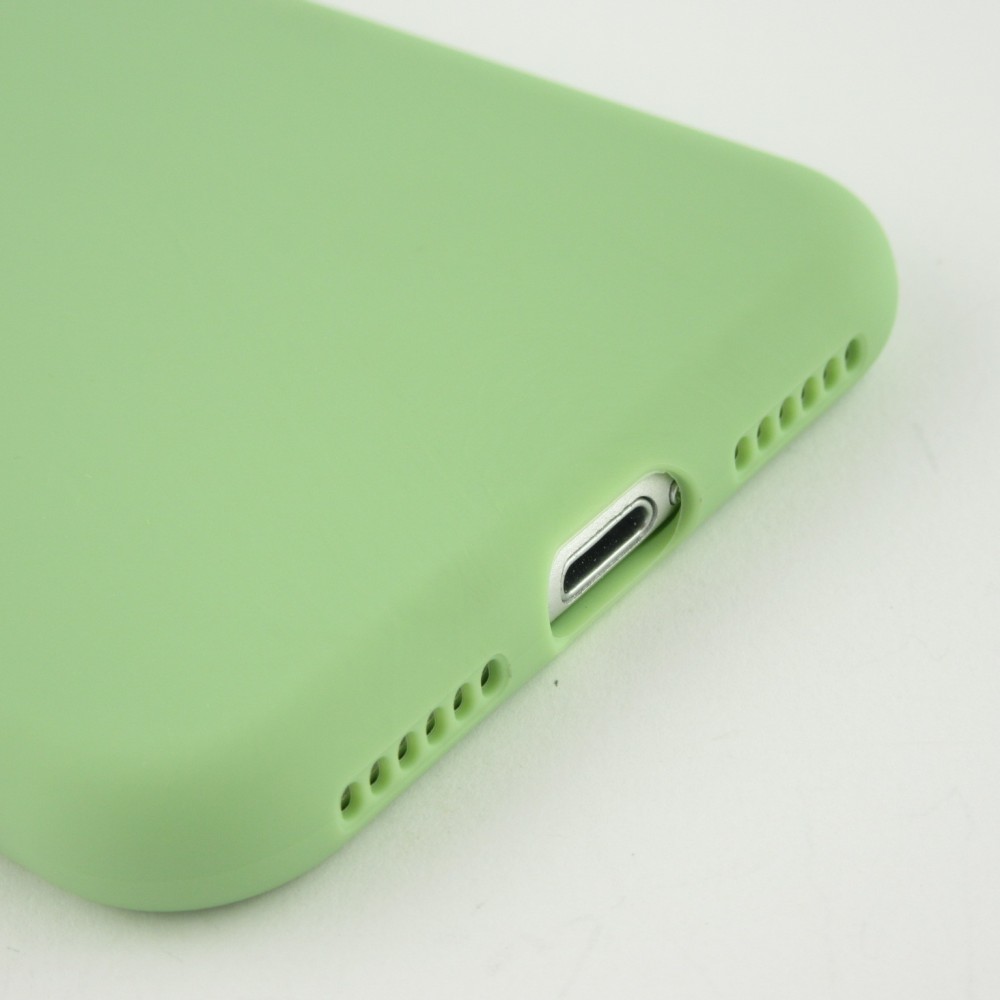 Hülle iPhone 7 / 8 / SE (2020, 2022) - Silikon Mat Herz - Hellgrün