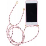 Hülle iPhone 16e - Bio Eco-Friendly Vegan mit Handykette Necklace - Rosa