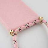 Hülle iPhone 16e - Bio Eco-Friendly Vegan mit Handykette Necklace - Rosa