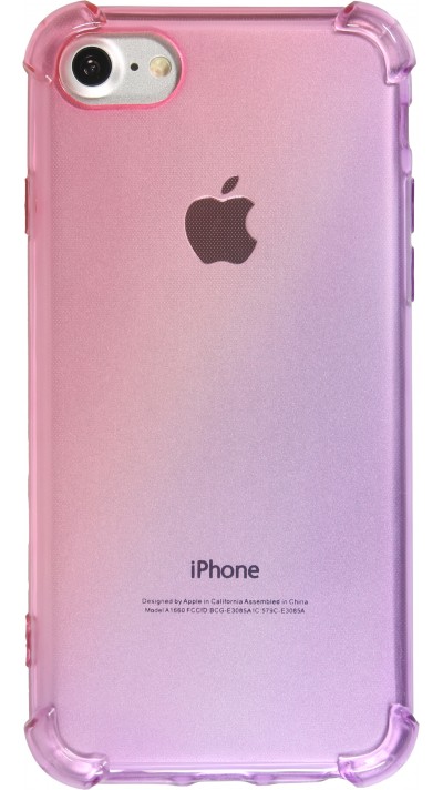 Hülle iPhone 7 / 8 / SE (2020, 2022) - Gummi Bumper Rainbow mit extra Schutz für Ecken Antischock - rosa - Violett