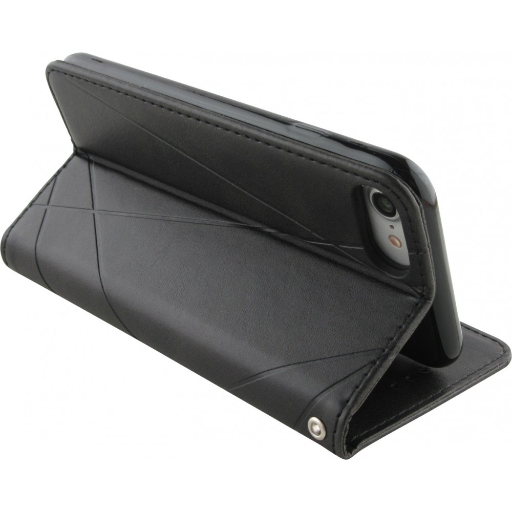 Hülle iPhone 16e - Flip Geometrisch - Schwarz