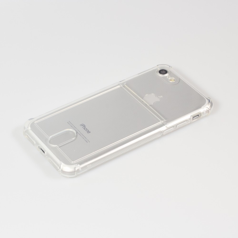 Hülle iPhone 7 / 8 / SE (2020, 2022) - Gummi Bumper Kartenhalter - Transparent
