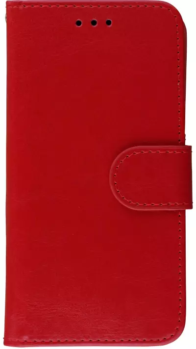 Hülle iPhone X / Xs - Premium Flip Leder Tasche - Rot