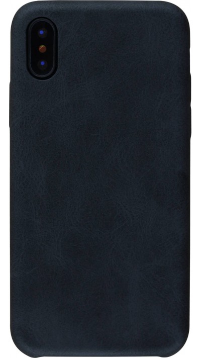 Hülle iPhone X / Xs - Thin Leather - Schwarz